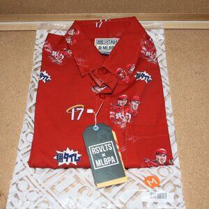 The RSVLTS MLBPA Men's Shohei Ohtani Button Shirt All Over Graphic Medium M NWT